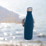 Bouteille en acier à double paroi avec haute capacité thermique 500ml couleur bleu foncé deuxième vue