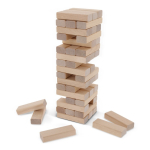 Jenga de 48 blocs dans un sac en coton pour un transport facile couleur bois