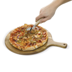 Planche en bois d'acacia pour pizza avec coupe-pizza inclus couleur bois troisième vue