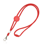 Lanyard tubulaire réglable en polyester avec mousqueton 3 cm couleur rouge