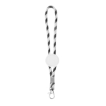 Porte-clés long de type lanyard ajustable avec mousqueton couleur noir