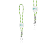 Porte-clés long de type lanyard ajustable avec mousqueton couleur vert clair