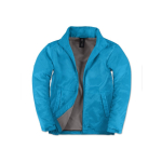 Veste en polyester pour homme imperméable et coupe-vent B&C couleur bleu lagon