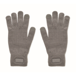 Gants en polyester recyclé avec patch pour personnalisation couleur gris foncé