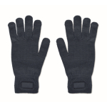 Gants en polyester recyclé avec patch pour personnalisation couleur bleu marine