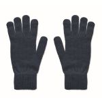 Gants en polyester recyclé avec patch pour personnalisation couleur bleu marine deuxième vue