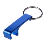 Porte-clés ouvre-bouteille en aluminium recyclé avec support téléphone couleur bleu ultramarine deuxième vue