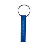 Porte-clés ouvre-bouteille en aluminium recyclé avec support téléphone couleur bleu ultramarine avec zone d'impression