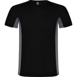 T-shirt de sport en polyester pour homme bicolore 140 g/m² Roly couleur noir