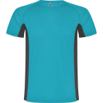 T-shirt de sport en polyester pour homme bicolore 140 g/m² Roly couleur turquoise