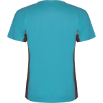 T-shirt de sport en polyester pour homme bicolore 140 g/m² Roly couleur turquoise deuxième vue arrière