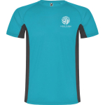 T-shirt de sport en polyester pour homme bicolore 140 g/m² Roly couleur turquoise vue impression sérigraphique