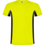 T-shirt de sport en polyester pour homme bicolore 140 g/m² Roly couleur jaune fluorescent