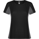 T-shirt de sport en polyester pour femme bicolore 140 g/m² Roly couleur noir