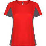 T-shirt de sport en polyester pour femme bicolore 140 g/m² Roly couleur rouge