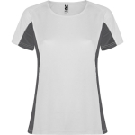 T-shirt de sport en polyester pour femme bicolore 140 g/m² Roly couleur blanc