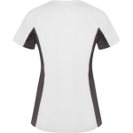 T-shirt de sport en polyester pour femme bicolore 140 g/m² Roly couleur blanc deuxième vue arrière