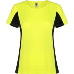 T-shirt de sport en polyester pour femme bicolore 140 g/m² Roly couleur jaune fluorescent