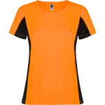 T-shirt de sport en polyester pour femme bicolore 140 g/m² Roly couleur orange fluorescent