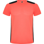 T-shirt de sport unisexe polyester manches courtes 130 g/m² Roly couleur corail