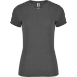 T-shirt chiné en coton et polyester pour femme 150 g/m² Roly couleur noir