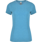 T-shirt chiné en coton et polyester pour femme 150 g/m² Roly couleur turquoise