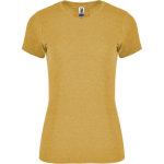 T-shirt chiné en coton et polyester pour femme 150 g/m² Roly couleur jaune foncé