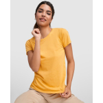 T-shirt chiné en coton et polyester pour femme 150 g/m² Roly couleur jaune foncé image nature morte