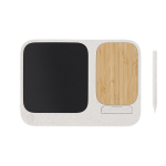 Support pour téléphone chargeur sans fil et tableau blanc numérique couleur naturel première vue