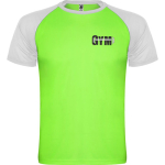 T-shirt de sport manches courtes unisexe polyester 140 g/m² Roly couleur vert fluorescent vue impression sérigraphique