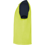 T-shirt de sport manches courtes unisexe polyester 140 g/m² Roly couleur jaune fluorescent vue latérale