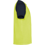 T-shirt de sport manches courtes unisexe polyester 140 g/m² Roly couleur jaune fluorescent deuxième vue latérale