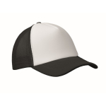 Casquette de baseball en polyester et partie frontale blanche 150 g/m² couleur blanc/noir