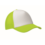 Casquette de baseball en polyester et partie frontale blanche 150 g/m² couleur vert lime