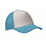 Casquette de baseball en polyester et partie frontale blanche 150 g/m² couleur cyan