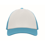 Casquette de baseball en polyester et partie frontale blanche 150 g/m² couleur cyan deuxième vue