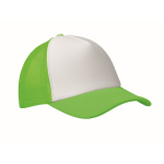 Casquette de baseball en polyester et partie frontale blanche 150 g/m² couleur vert fluorescent