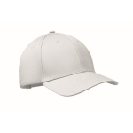 Casquette en coton avec fermeture par boucle en acier 280 g/m² couleur blanc