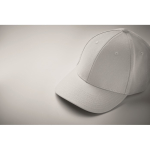 Casquette en coton avec fermeture par boucle en acier 280 g/m² couleur blanc deuxième vue photographique