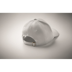 Casquette en coton avec fermeture par boucle en acier 280 g/m² couleur blanc troisième vue photographique