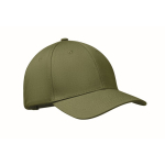 Casquette en coton avec fermeture par boucle en acier 280 g/m² couleur vert militaire