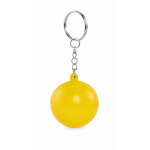 Porte-clés avec anti-stress en forme de boule en plusieurs couleurs couleur jaune