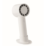 Ventilateur portable avec support pour bureau et téléphone couleur blanc