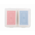 Set de 2 jeux de cartes de 54 cartes dans un étui transparent couleur transparent