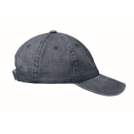 Casquette de baseball style coton lavé avec fermeture velcro 265 g/m² couleur bleu sixième vue