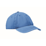 Casquette de baseball style coton lavé avec fermeture velcro 265 g/m² couleur bleu roi