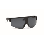 Lunettes de soleil sport avec verres miroir et protection UV400 couleur noir