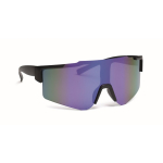 Lunettes de soleil sport avec verres miroir et protection UV400 couleur bleu