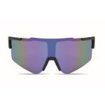 Lunettes de soleil sport avec verres miroir et protection UV400 couleur bleu deuxième vue