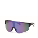 Lunettes de soleil sport avec verres miroir et protection UV400 couleur bleu vue avec zone d'impression